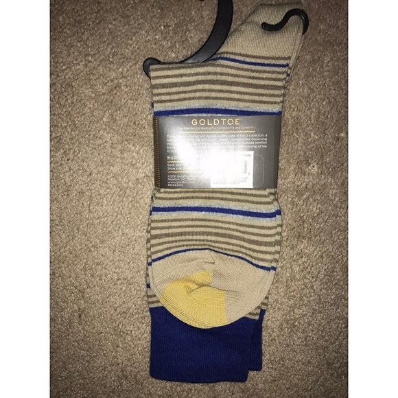 GOLD Toe Men's Striped Dress Socks - Picture 9 of 9